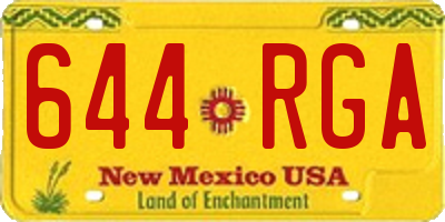 NM license plate 644RGA