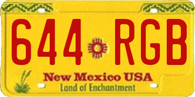 NM license plate 644RGB