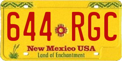NM license plate 644RGC