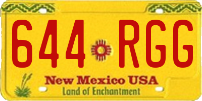 NM license plate 644RGG