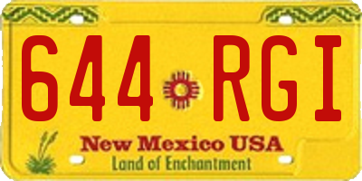 NM license plate 644RGI