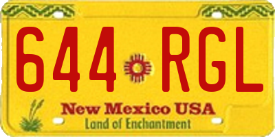 NM license plate 644RGL