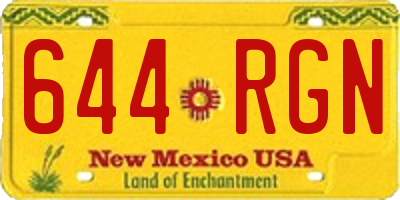 NM license plate 644RGN