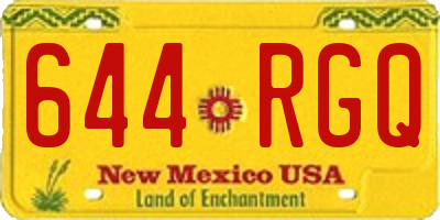 NM license plate 644RGQ