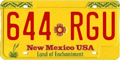 NM license plate 644RGU