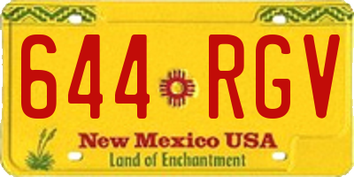 NM license plate 644RGV