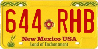 NM license plate 644RHB