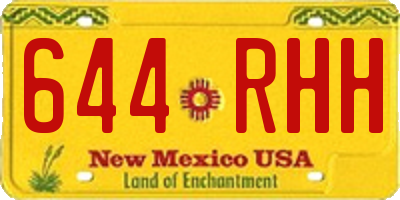 NM license plate 644RHH