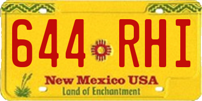 NM license plate 644RHI