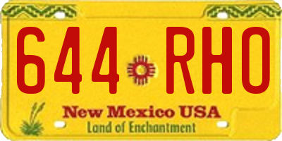 NM license plate 644RHO