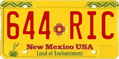 NM license plate 644RIC