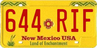 NM license plate 644RIF