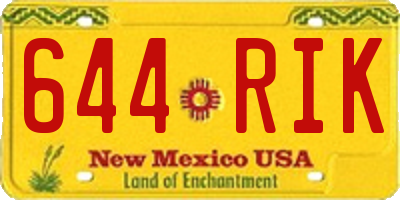 NM license plate 644RIK