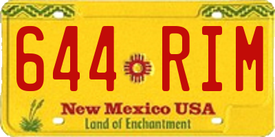 NM license plate 644RIM