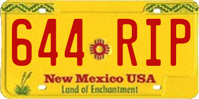 NM license plate 644RIP