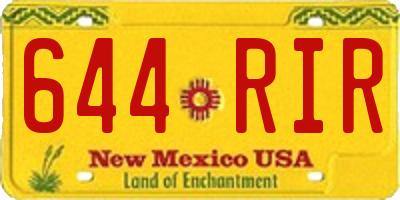 NM license plate 644RIR