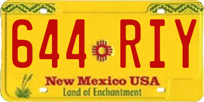 NM license plate 644RIY