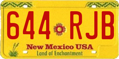 NM license plate 644RJB