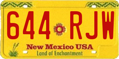 NM license plate 644RJW