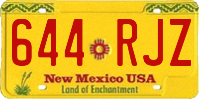 NM license plate 644RJZ