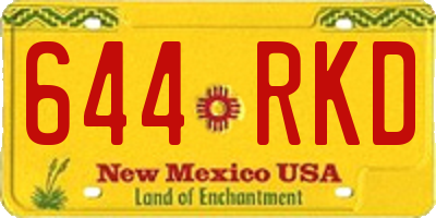 NM license plate 644RKD