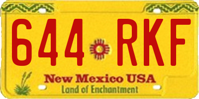 NM license plate 644RKF