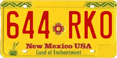 NM license plate 644RKO