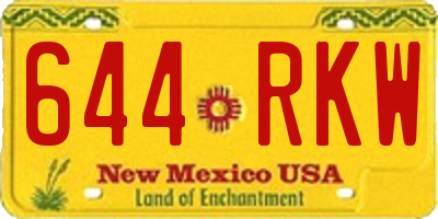 NM license plate 644RKW