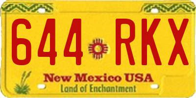 NM license plate 644RKX