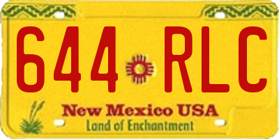 NM license plate 644RLC