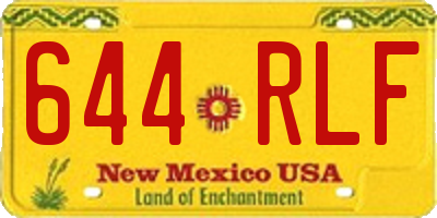 NM license plate 644RLF