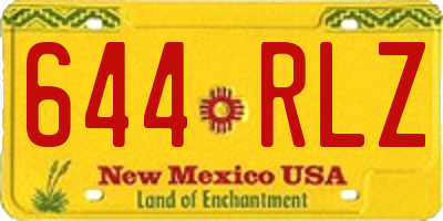 NM license plate 644RLZ