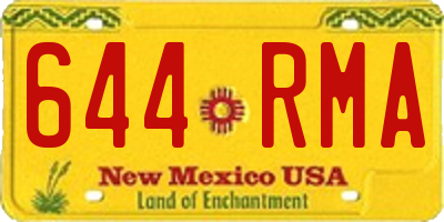NM license plate 644RMA