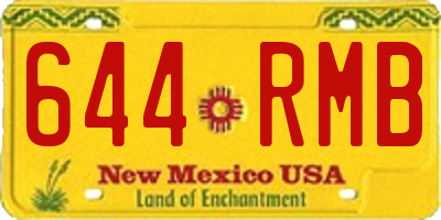NM license plate 644RMB