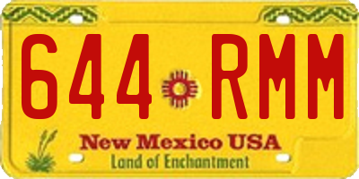 NM license plate 644RMM