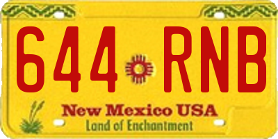 NM license plate 644RNB