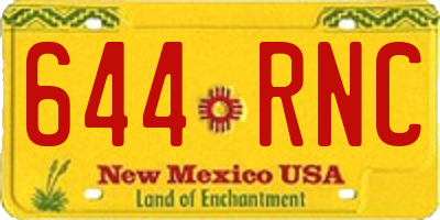 NM license plate 644RNC