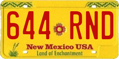 NM license plate 644RND
