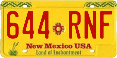 NM license plate 644RNF