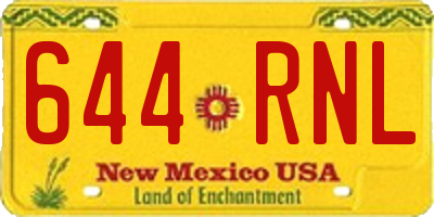 NM license plate 644RNL