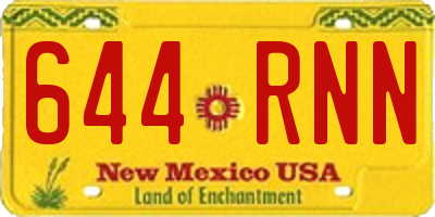 NM license plate 644RNN