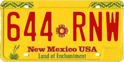 NM license plate 644RNW