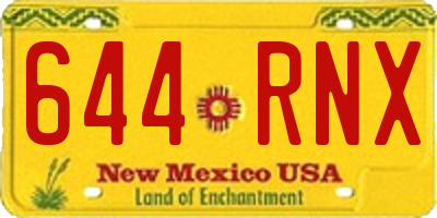 NM license plate 644RNX