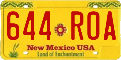 NM license plate 644ROA