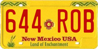 NM license plate 644ROB
