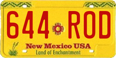 NM license plate 644ROD