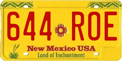 NM license plate 644ROE