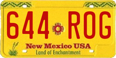 NM license plate 644ROG