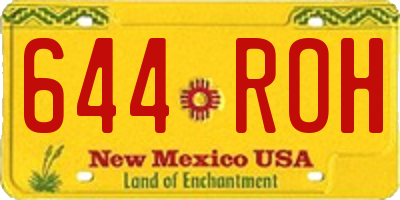 NM license plate 644ROH
