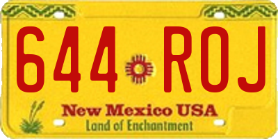 NM license plate 644ROJ